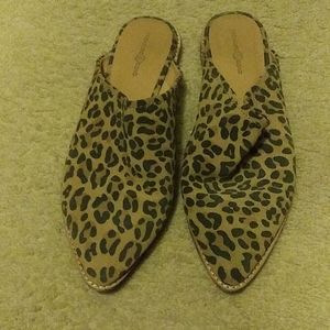 Leopard print mules